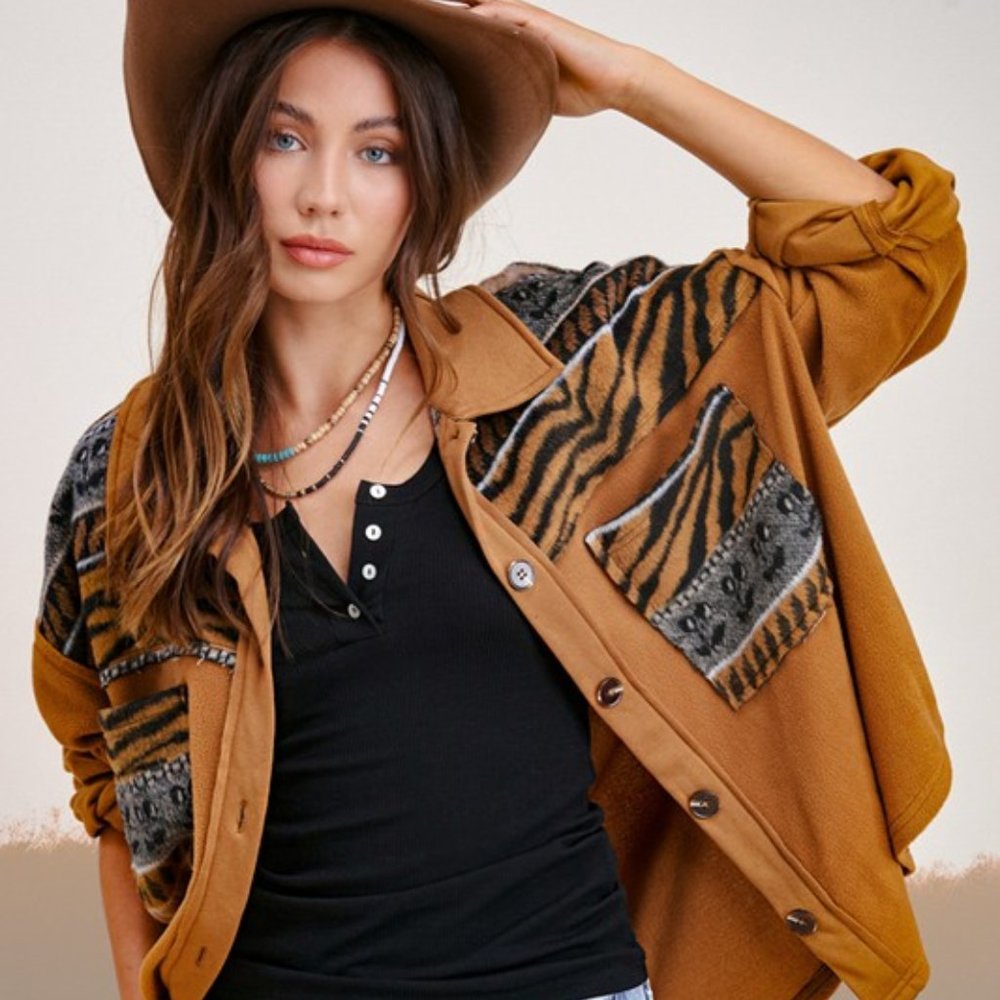 FLASH SALE!  Suede Flannel Shacket Jacket - Picture 3 of 6